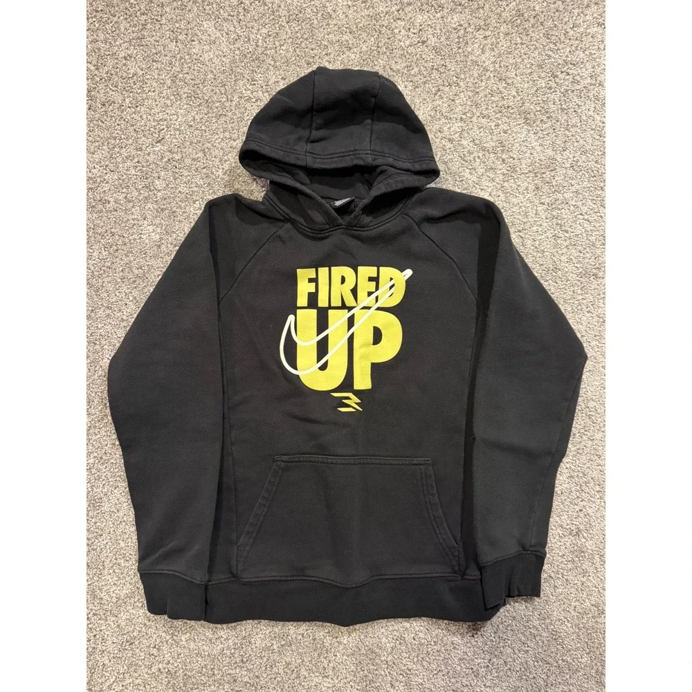 Nike 3Brand Russell Wilson Sweatshirt Kids L 12-13 Black Fired Up Graphic Hoodie